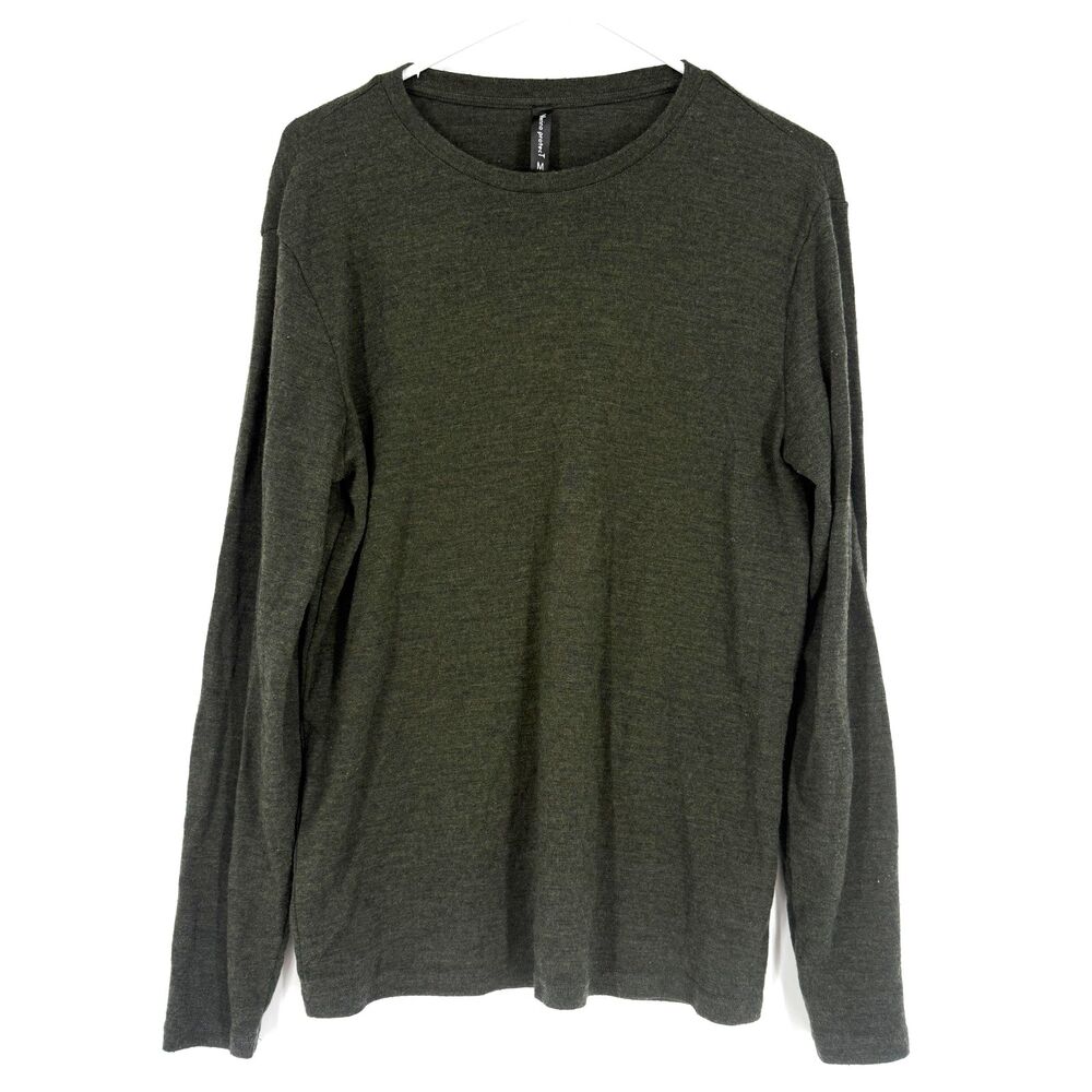 Merino Protect Mens 100% Merino Wool Long Sleeve Shirt Baselayer Green Size M